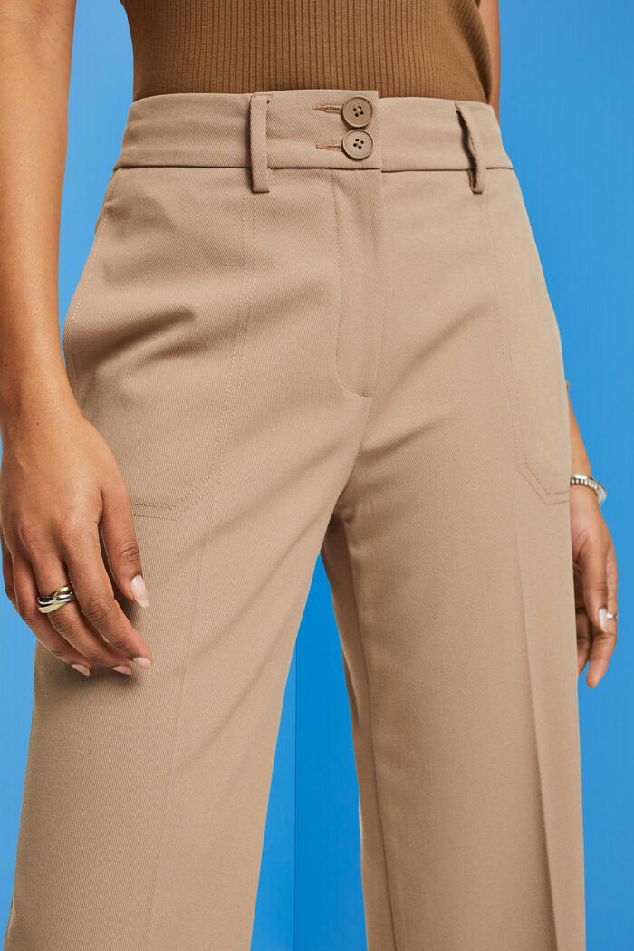 Cropped twill trousers, TAUPE, detail image number 2