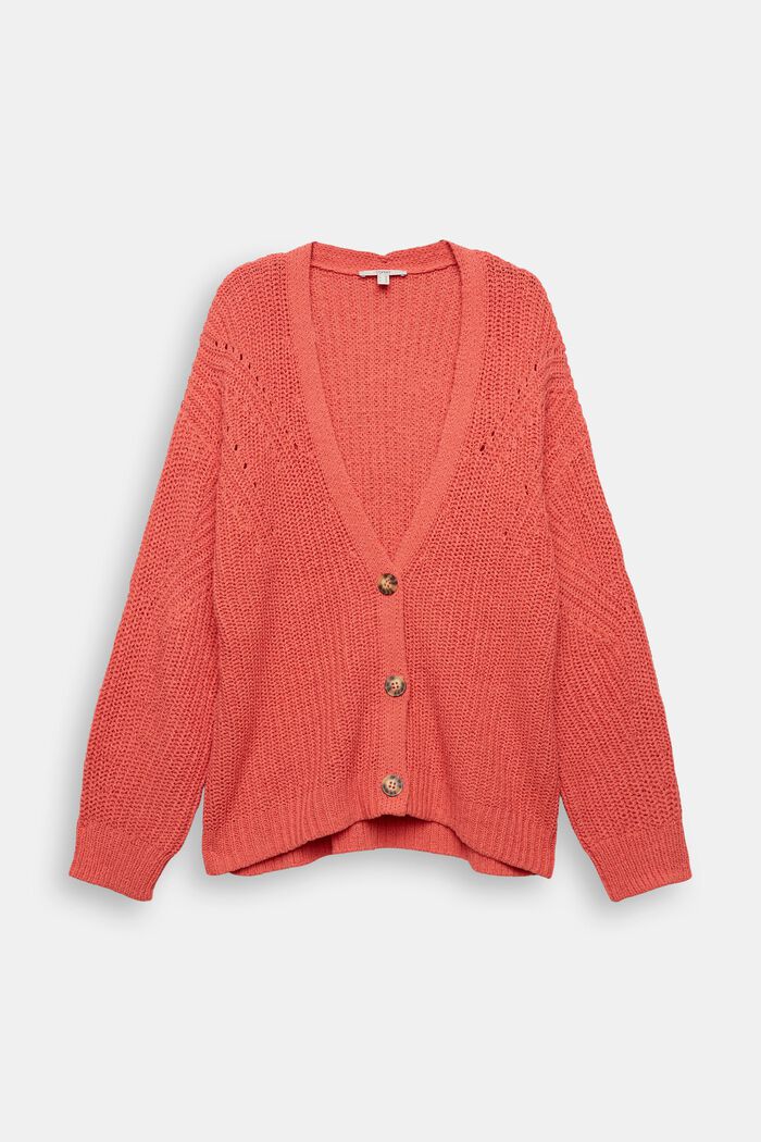 CURVY Knit cardigan, CORAL, detail image number 0