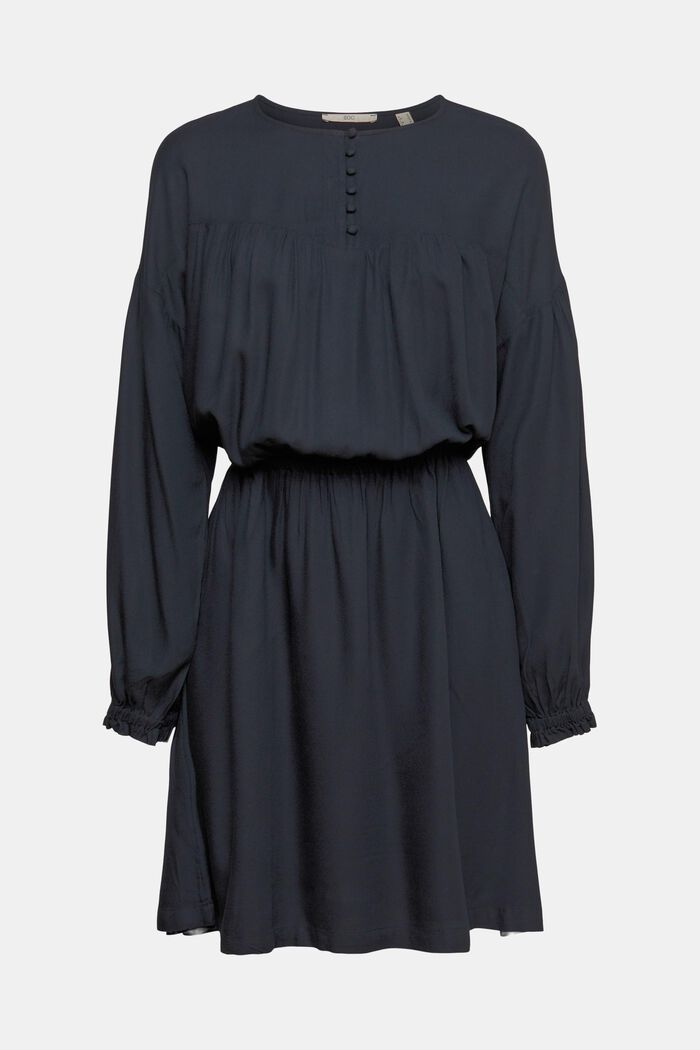 Elasticated waist dress, LENZING™ ECOVERO™, BLACK, overview
