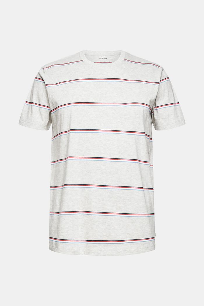 Jersey T-shirt with stripes, LIGHT GREY, overview
