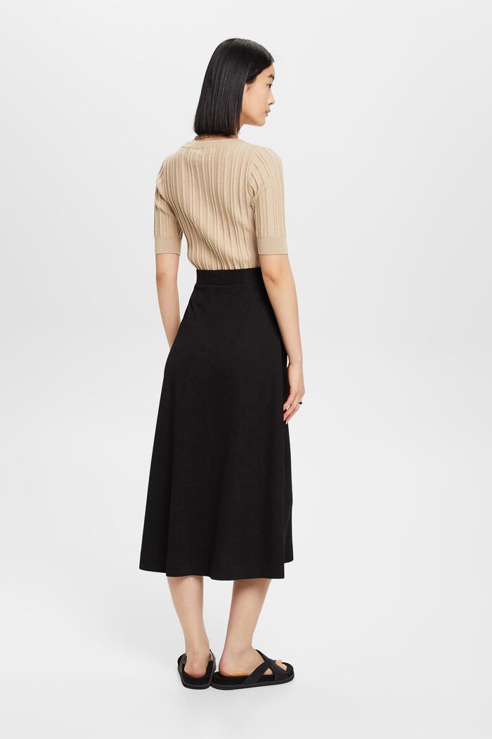 Asymmetric midi skirt, BLACK, detail image number 3