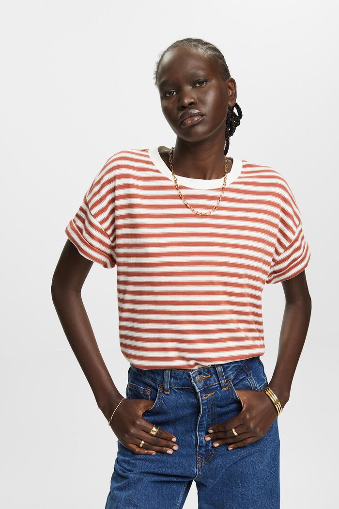 Striped t-shirt, 100% cotton, TERRACOTTA, detail image number 5
