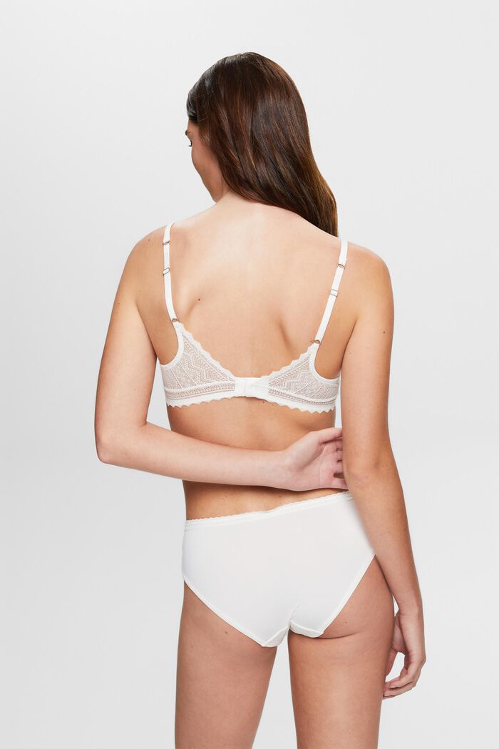 Padded Underwire Lace Bra, OFF WHITE, detail image number 2