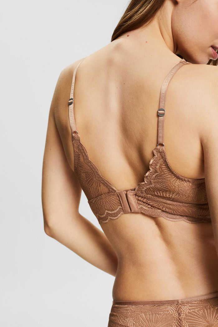 Recycled: non-wired push-up bra in lace, SKIN BEIGE, detail image number 3