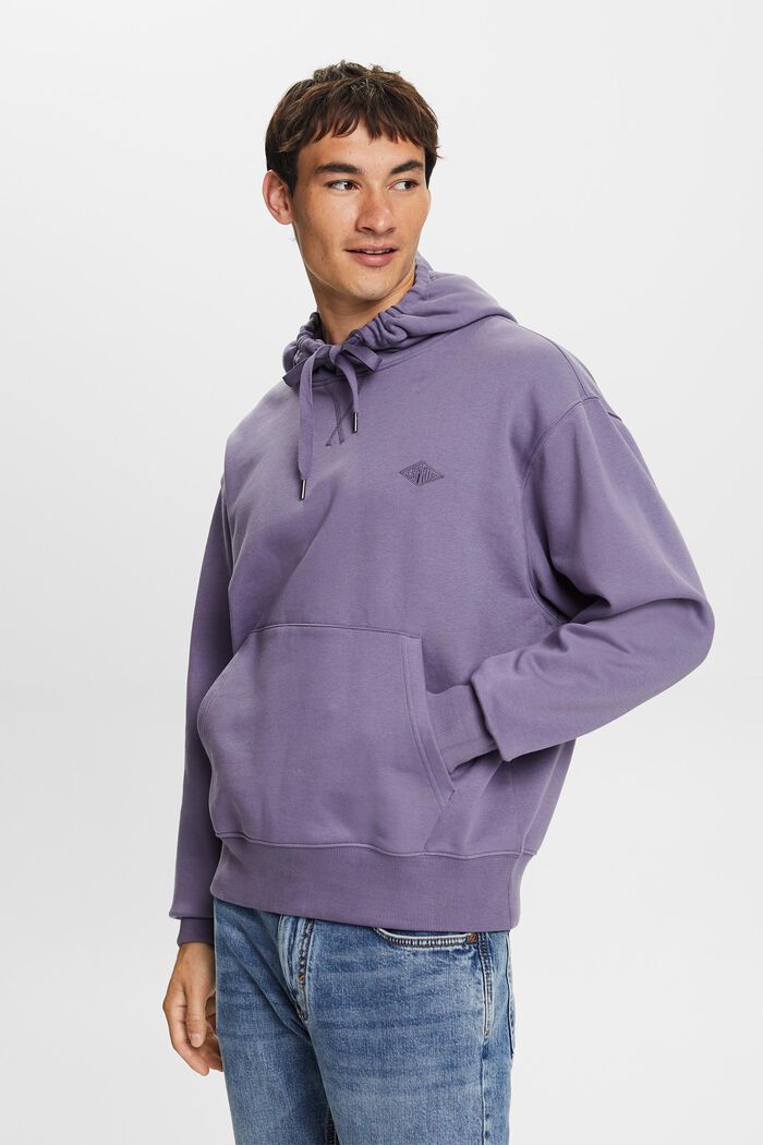 Sweatshirt hoodie with logo stitching, LAVENDER, detail image number 0