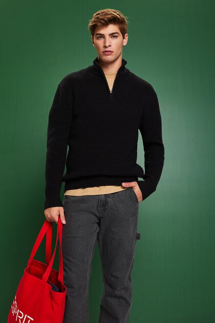 Textured Cotton Knit Troyer