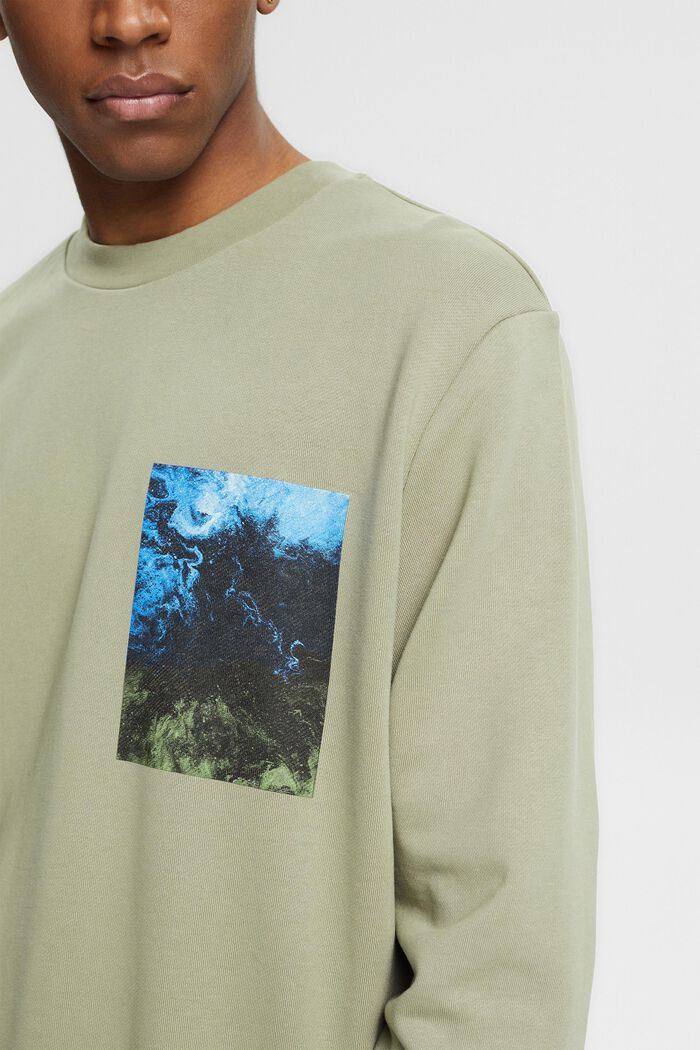 Cotton blend sweatshirt with TENCEL™, LIGHT KHAKI, detail image number 2