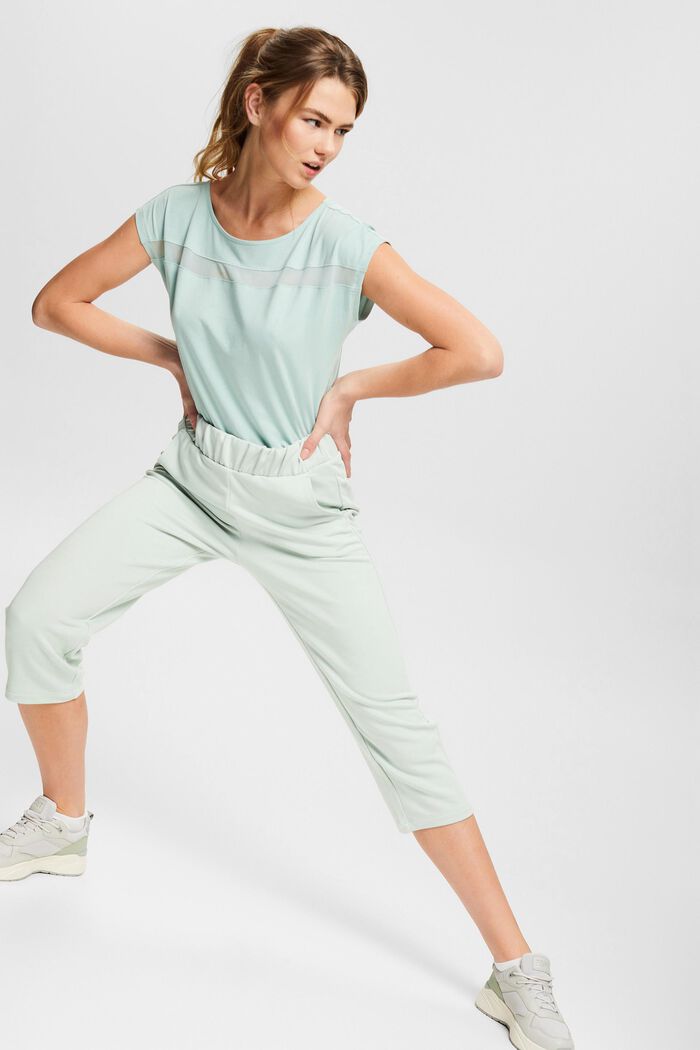 Tracksuit bottoms made of organic blended cotton, PASTEL GREEN, detail image number 1
