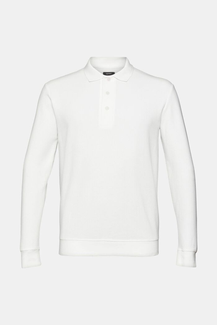 Long sleeve piqué polo shirt, OFF WHITE, detail image number 2