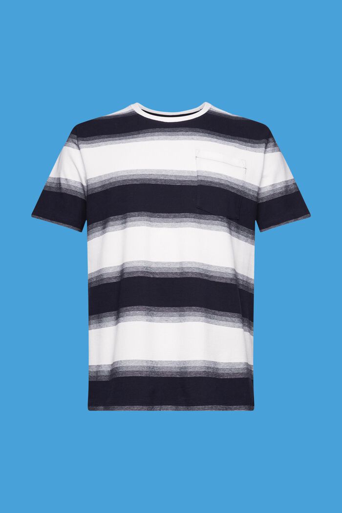 Pique cotton striped T-shirt, NAVY, detail image number 5
