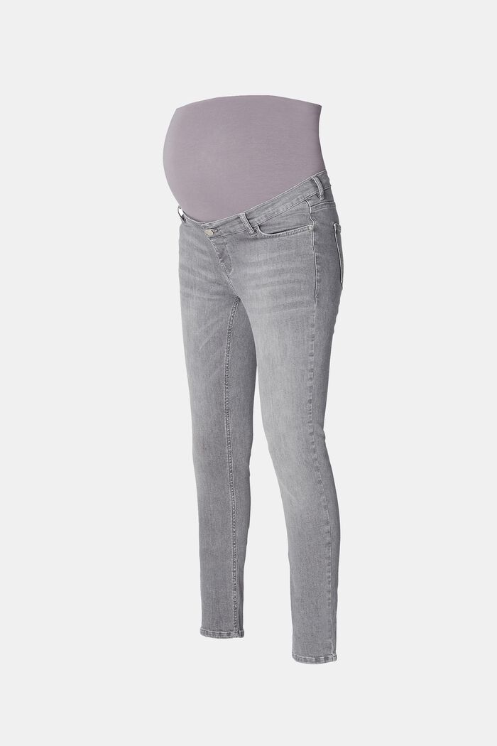 Stretch jeans with an over-bump waistband, GREY DENIM, detail image number 3