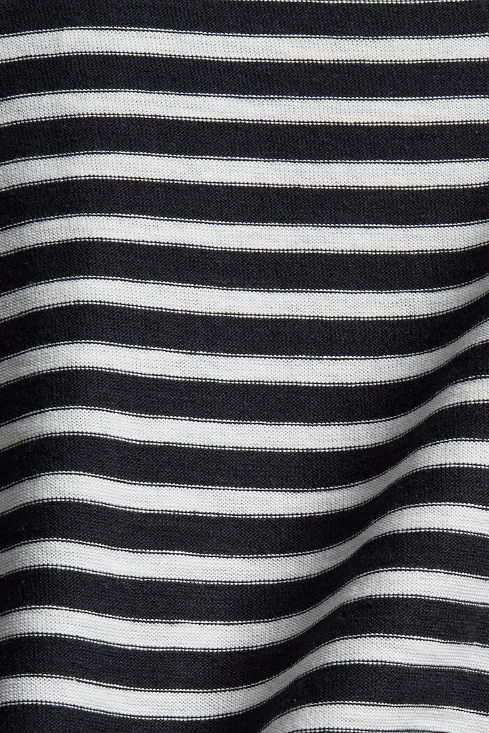 Striped long sleeve top in 100% organic cotton, BLACK, detail image number 4