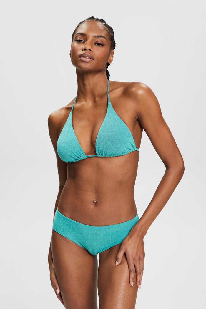 Padded Triangle Bikini Top, AQUA GREEN, detail image number 0
