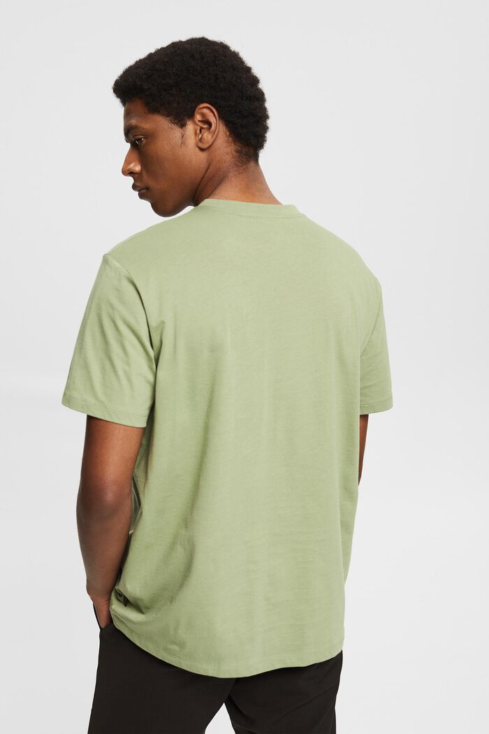Jersey T-shirt with a print, 100% organic cotton, LIGHT KHAKI, detail image number 3