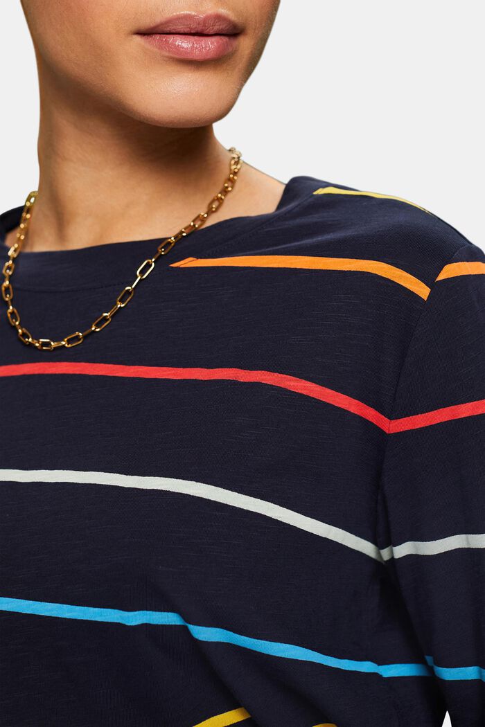 Striped Long Sleeve Top, NAVY, detail image number 3