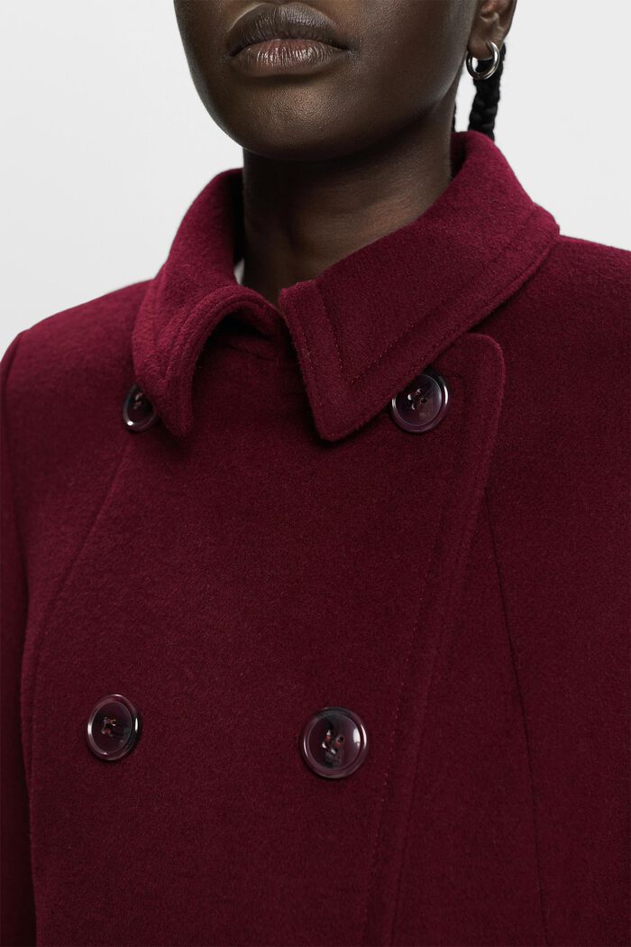 Recycled: wool blend coat, AUBERGINE, detail image number 2