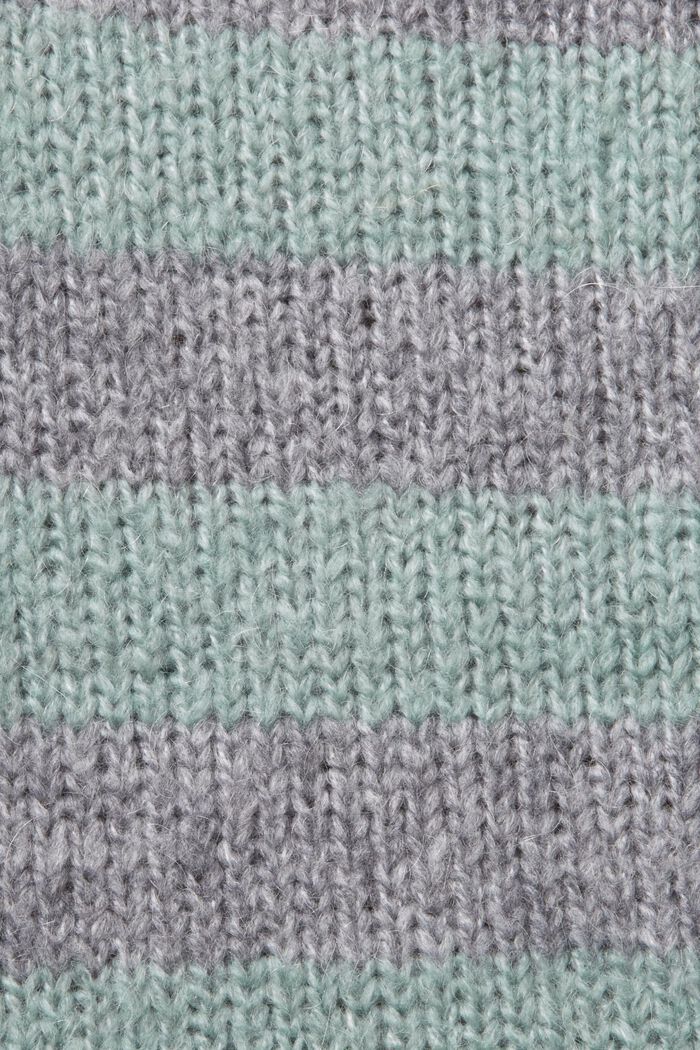 Wool-Mohair Blend Striped Sweater, MEDIUM GREY, detail image number 5