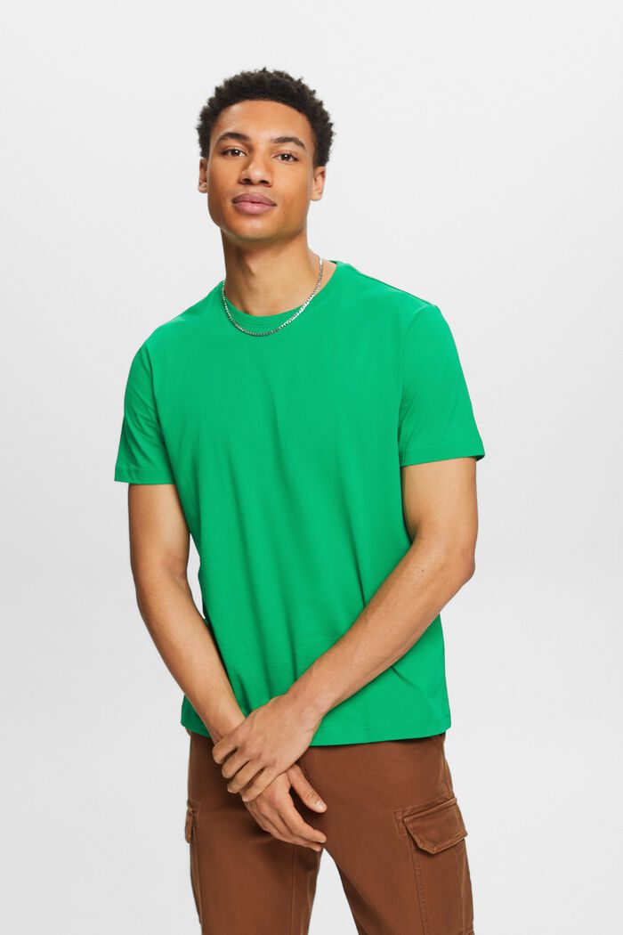 Short-Sleeve Crewneck T-Shirt, GREEN, detail image number 0