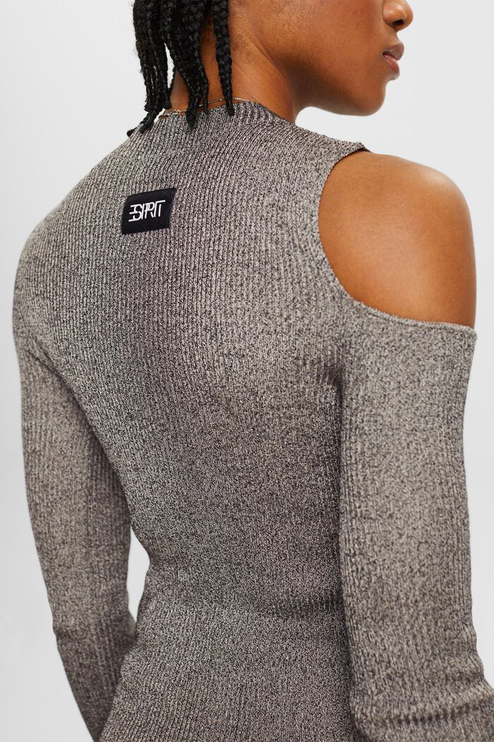 Cut-out shoulder sweatshirt, GUNMETAL, detail image number 2