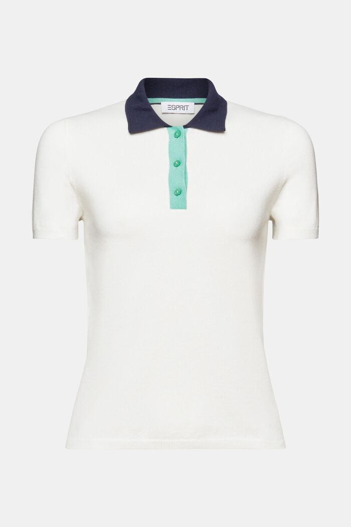 Short-Sleeve Polo Shirt, OFF WHITE, detail image number 5