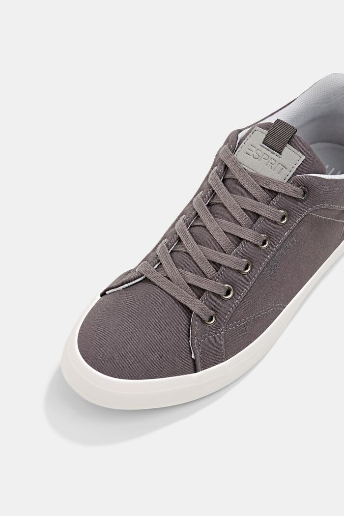Canvas trainers with lacing, GUNMETAL, detail image number 4