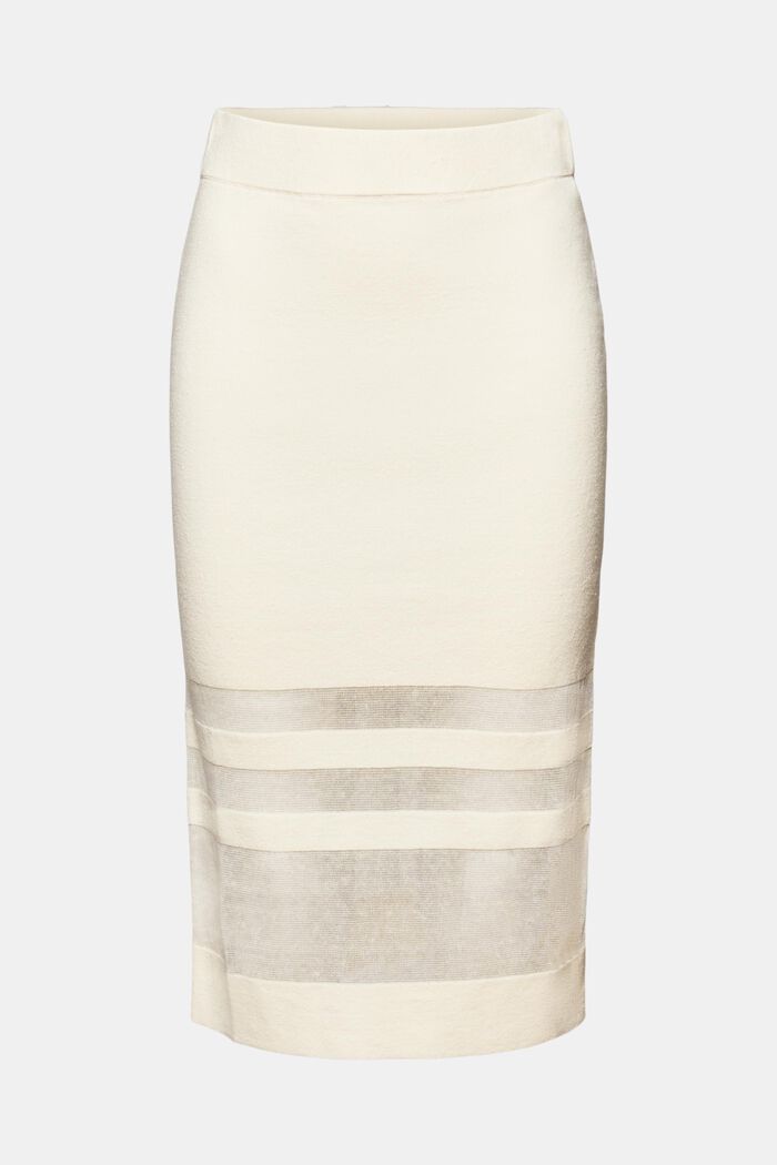 Linen-Blend Midi Skirt, CREAM BEIGE, detail image number 7