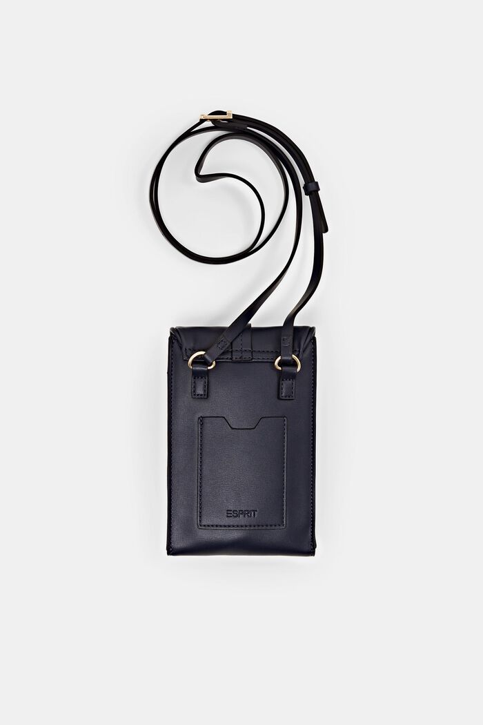 Faux Leather Crossbody Phone Bag, NAVY, detail image number 2
