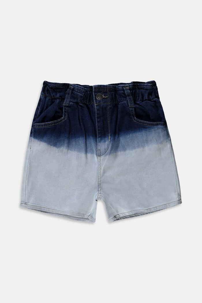 Two-tone denim shorts, BLUE BLEACHED, detail image number 0