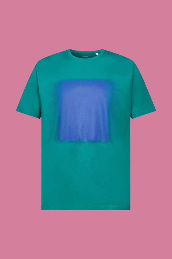 Cotton t-shirt with print, EMERALD GREEN, detail image number 6