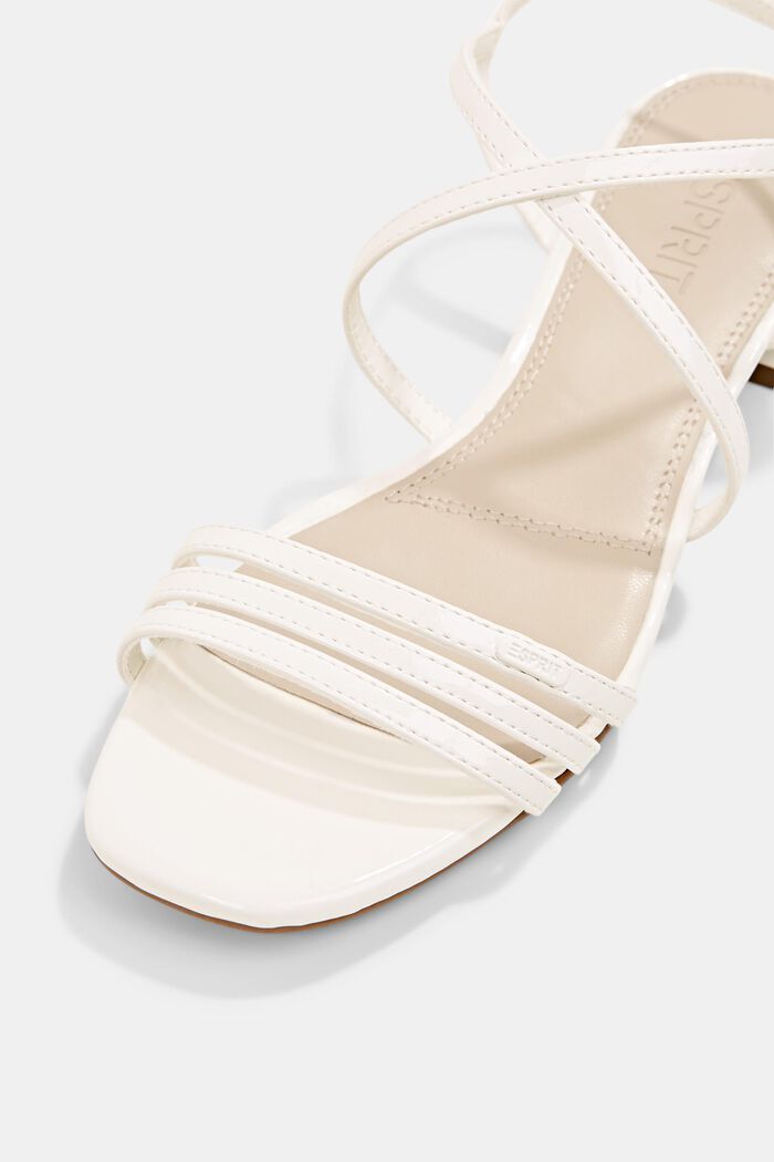 Strappy sandals made of faux patent leather, WHITE, detail image number 4