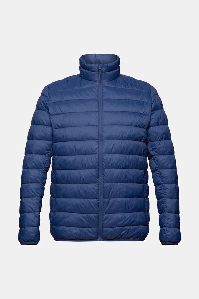 Quilted jacket with high neck, PETROL BLUE, detail image number 5