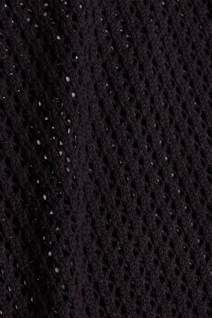 Openwork jumper made of cotton, BLACK, detail image number 4
