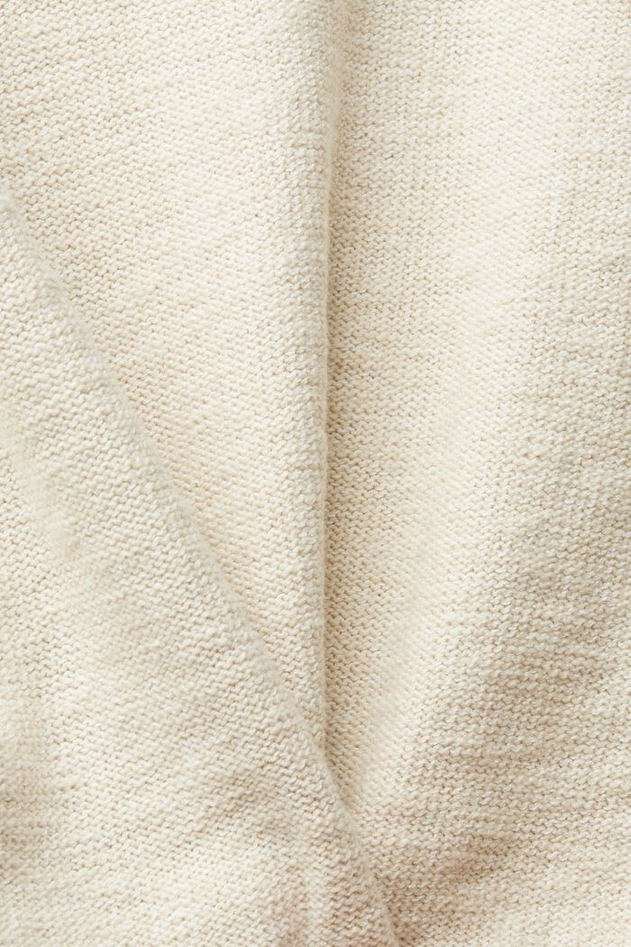 Blended linen: V-neck jumper, SAND, detail image number 4