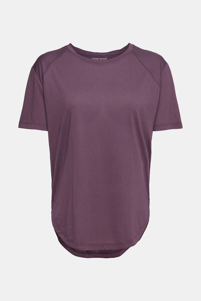 Made of recycled material: active T-shirt, AUBERGINE, overview