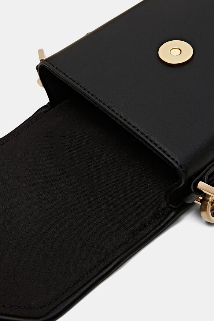 Faux leather cross body phone bag, BLACK, detail image number 1