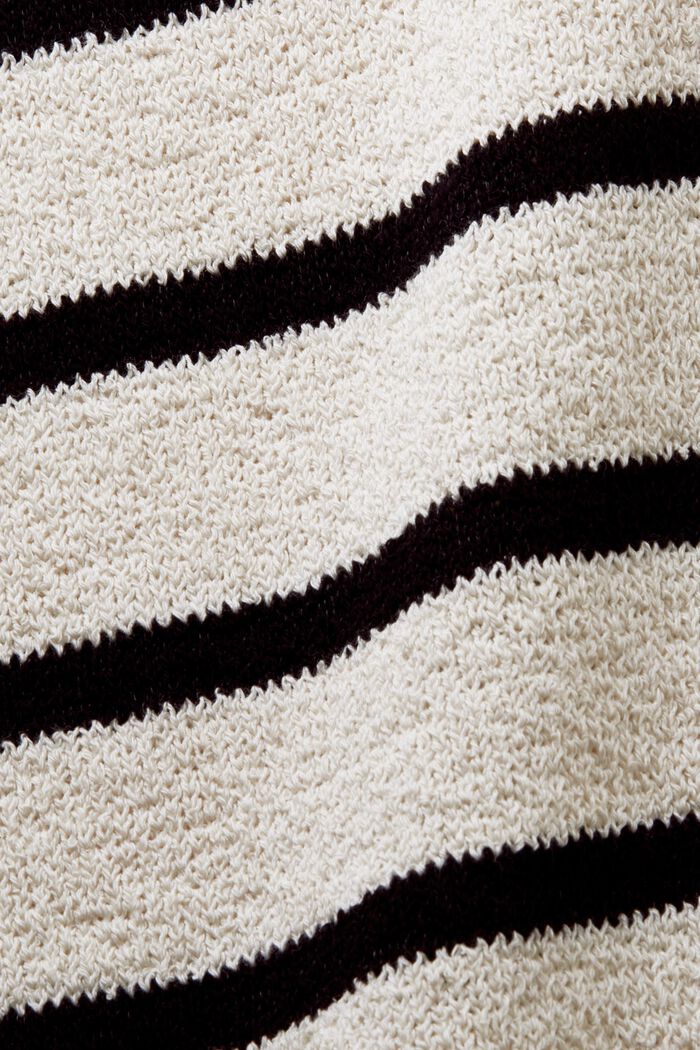 Striped Cotton Modal Midi Skirt, BLACK, detail image number 6