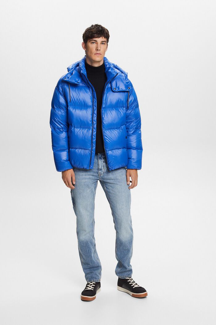 Down Glossy Puffer Jacket, BRIGHT BLUE, detail image number 0