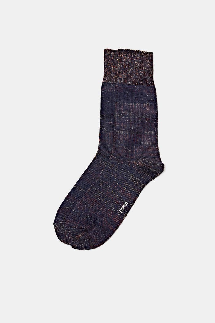Mottled Knit Socks, SPACE BLUE, detail image number 0