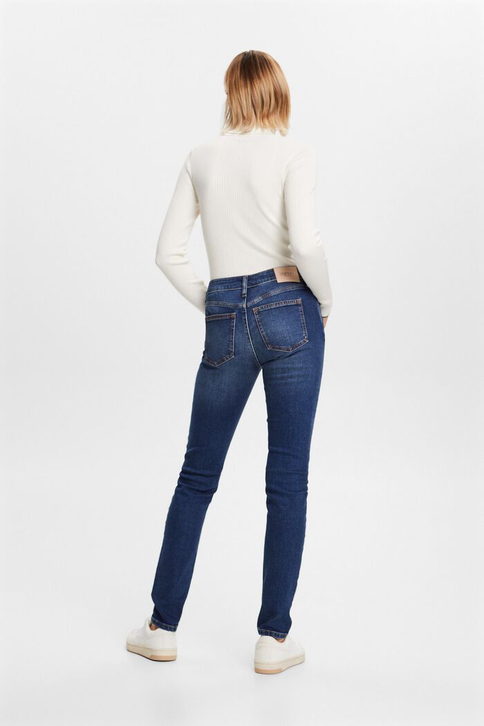 Mid-Rise Slim Jeans, BLUE DARK WASHED, detail image number 3