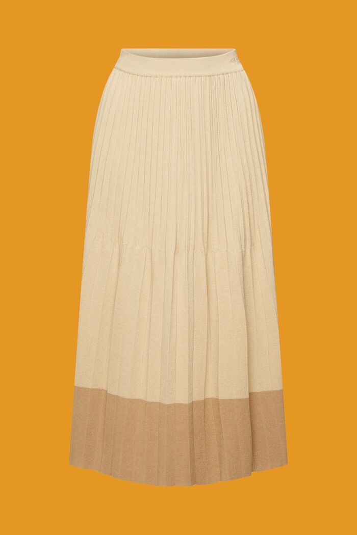 Pleated midi skirt, LIGHT BEIGE, detail image number 6