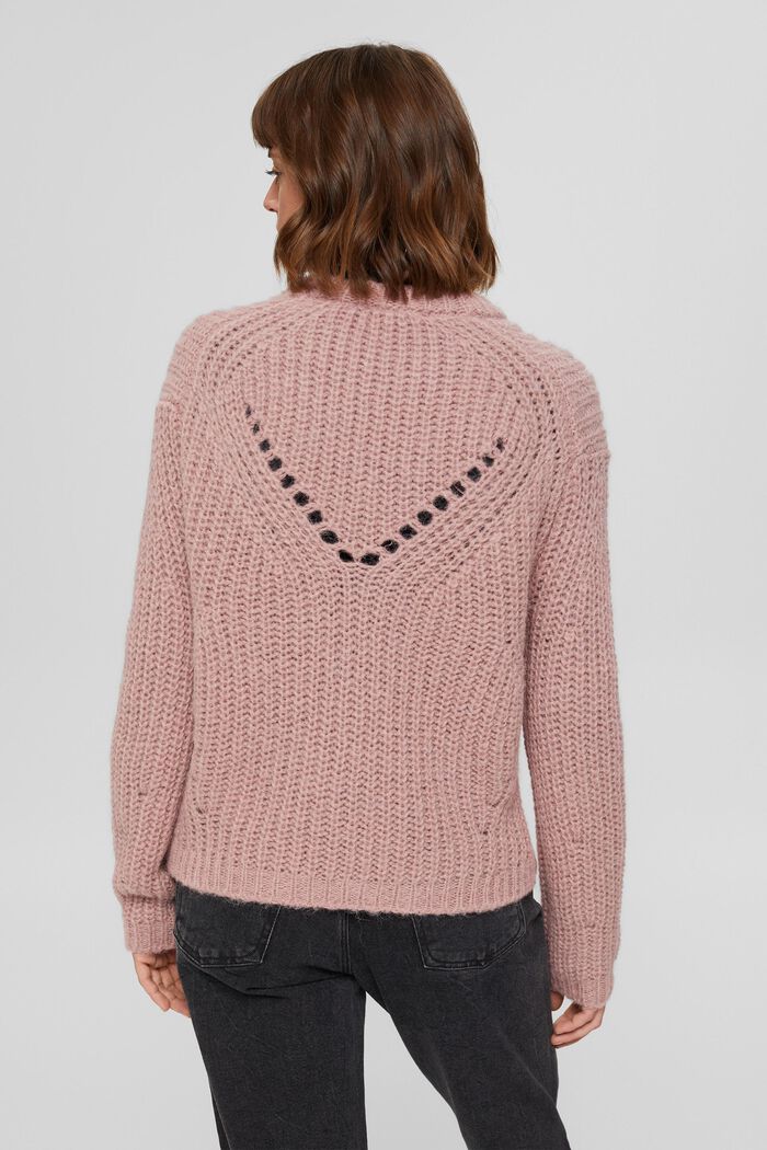 With alpaca: textured jumper, OLD PINK, detail image number 3