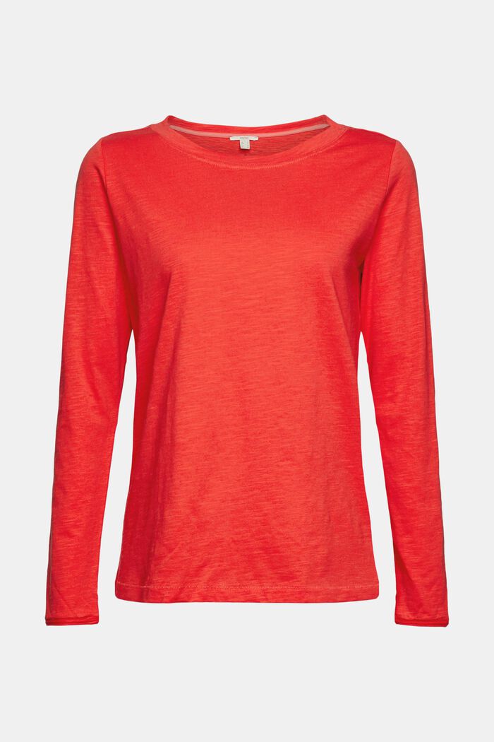 Long sleeve top made of 100% organic cotton, ORANGE RED, detail image number 6