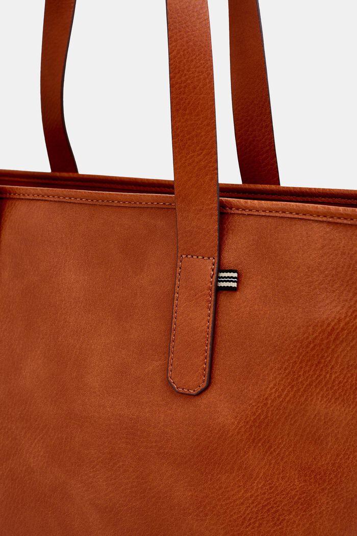 Faux Leather Shoulder Bag, RUST BROWN, detail image number 1