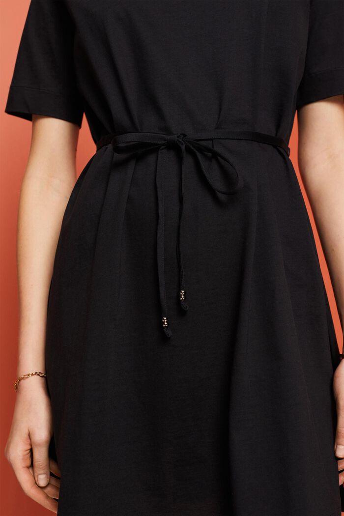 Jersey mini dress, 100% cotton, BLACK, detail image number 2