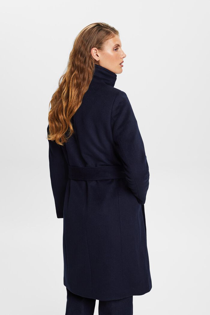 Recycled: wool blend coat with cashmere, NAVY, detail image number 3