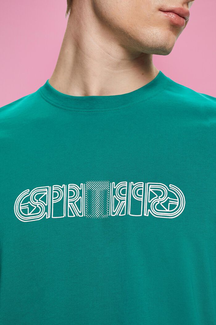 Relaxed fit t-shirt with logo print, EMERALD GREEN, detail image number 2