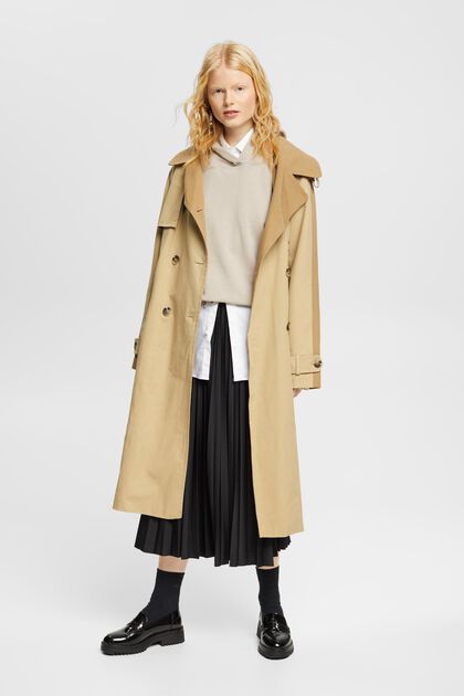 Panelled trench coat