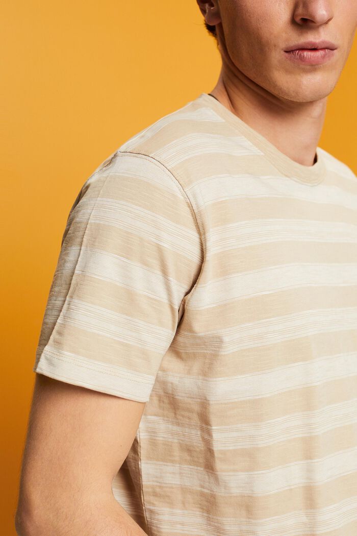 Striped t-shirt, 100% cotton, SAND, detail image number 2