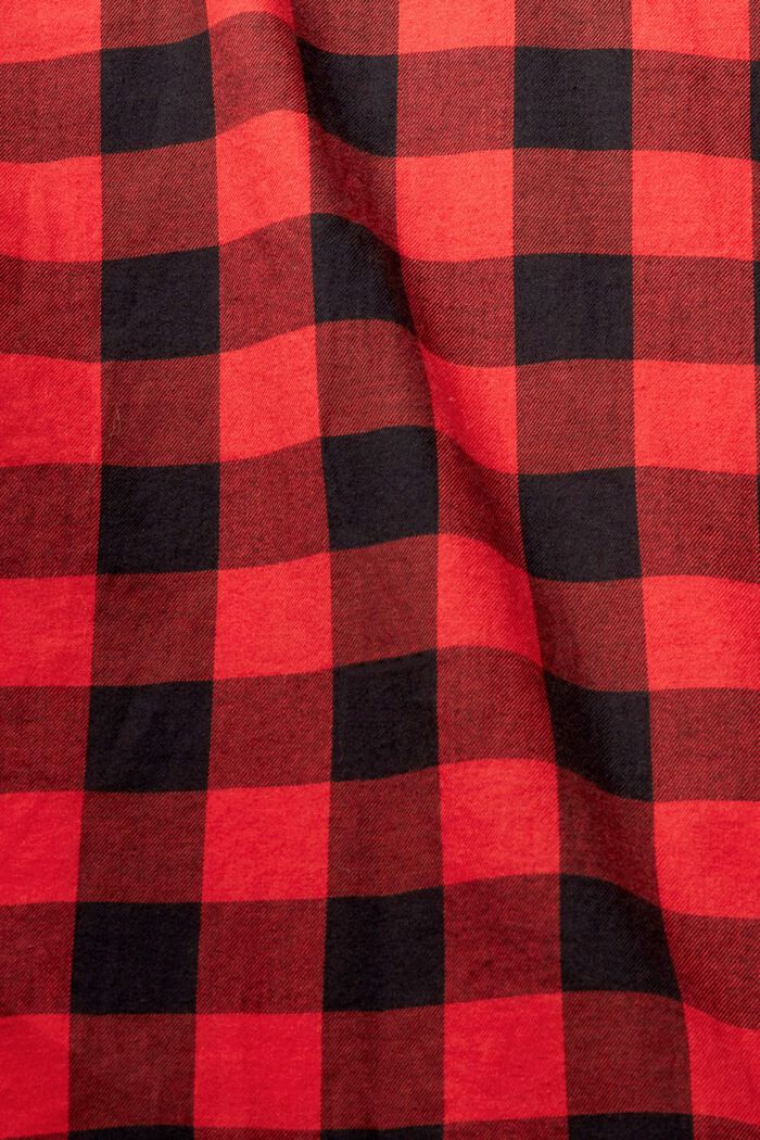 Vichy-checked flannel shirt of sustainable cotton, RED, detail image number 4