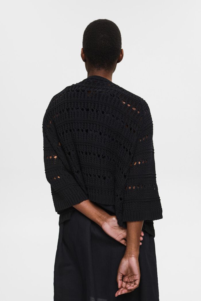 Short knit poncho, BLACK, detail image number 4
